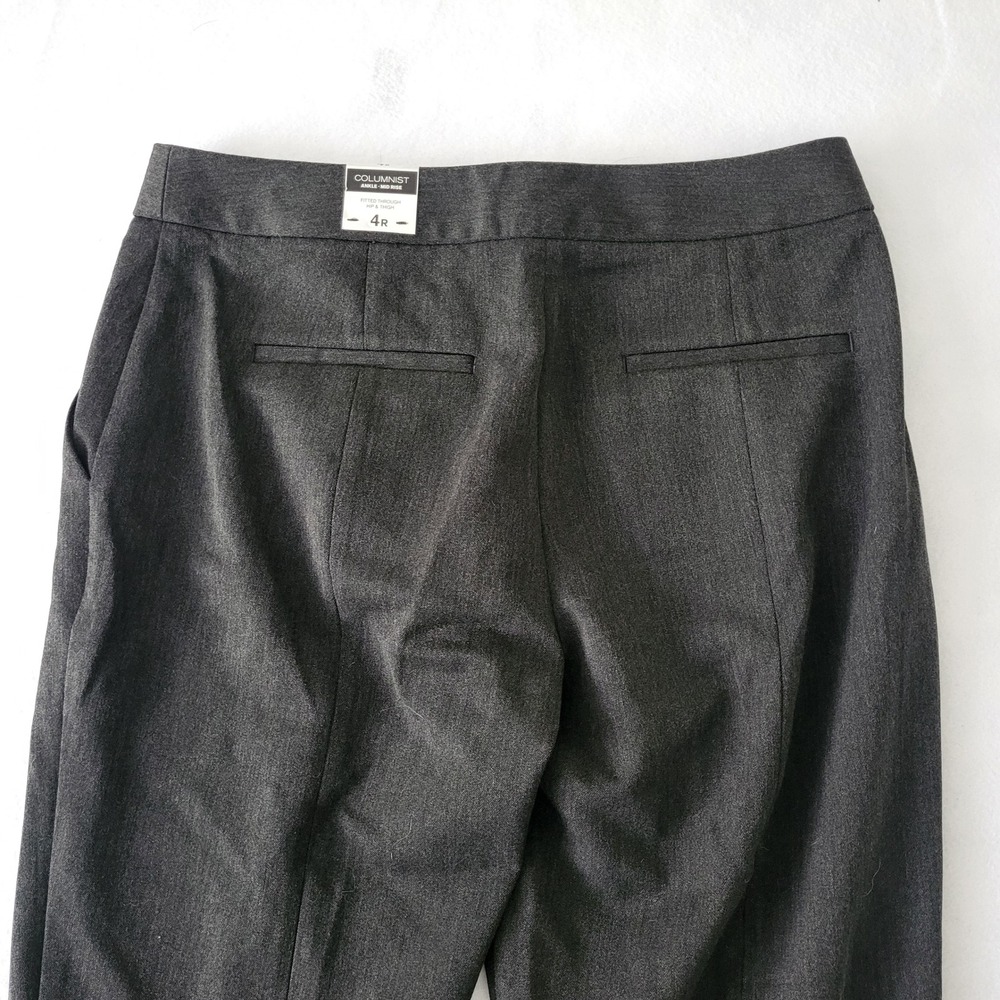 Express Columnist Ankle Pants Womens 4R Gray Mid Rise Fitted Dress Trousers New - Picture 10 of 11